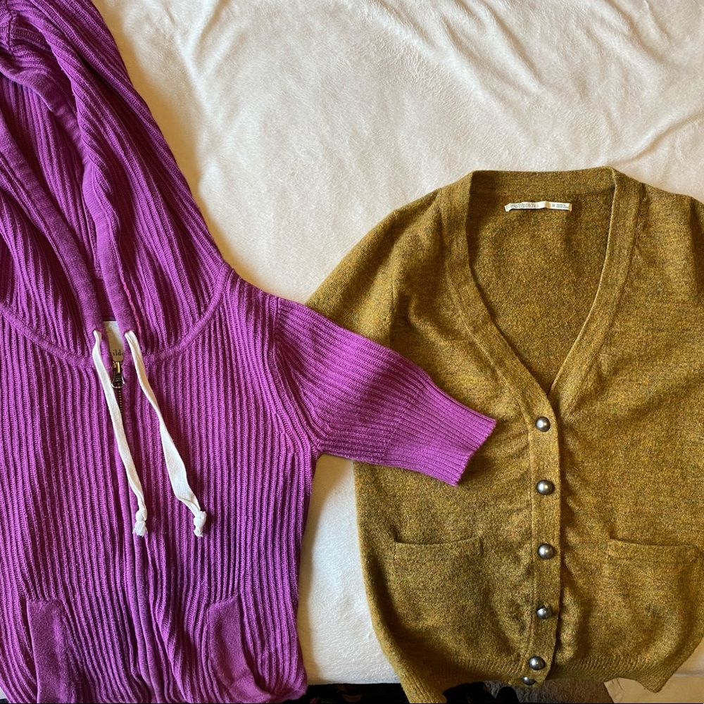 Two Sweaters from Nordstrom- one cardigan and one hoodie